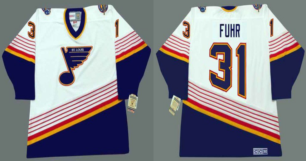 2019 Men St.Louis Blues 31 Fuhr white CCM NHL jerseys